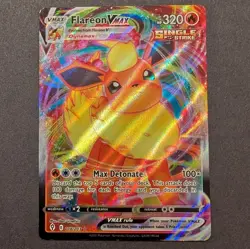 Pokemon Flareon VMAX Ultra Rare Full Art Holo 018/203 Evolving Skies NM - Image 1