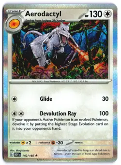 Aerodactyl 142/165 SV: Scarlet & Violet 151 Holofoil EN Pokemon NM - Image 1