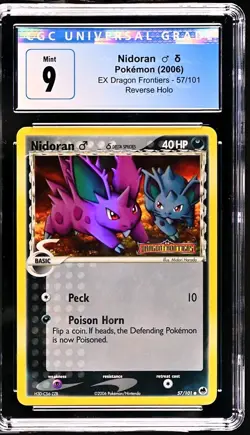 Nidoran M Delta Species 57/101 Dragon Frontiers Stamped Holo CGC 9 Very Low Pop - Image 1