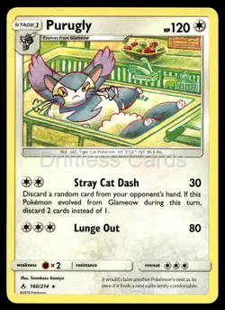 Purugly 160/214 Rare Unbroken Bonds Pokemon NM/M - Image 1