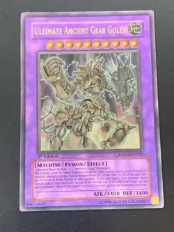 Yugioh Ultimate Ancient Gear Golem LODT-EN043 Ultimate Rare 1st Ed LP - Image 1