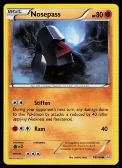 Nosepass 78/160 Common Primal Clash Pokemon Near Mint - Image 1