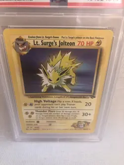 PSA 8 Pokemon Gym Challenge Unlimited Lt. Surge’s Jolteon 28/132 Non Holo Rare - Image 2