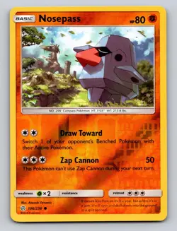 Nosepass 106/236 Common Cosmic Eclipse Pokemon Reverse Holo NM - Image 1