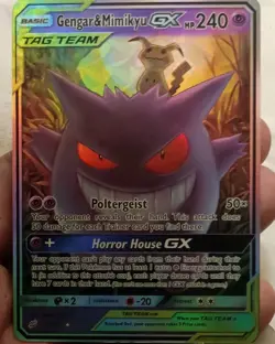 Pokemon TCG Gengar & Mimikyu GX 53/181 SM Team Up Holo Ultra Rare 240 HP ENG - Image 1