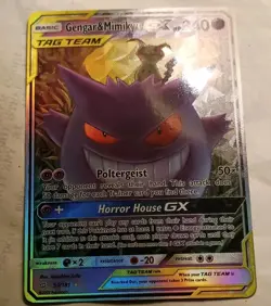 Pokemon TCG Gengar & Mimikyu GX 53/181 SM Team Up Holo Ultra Rare 240 HP ENG - Image 2