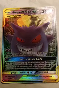 Pokemon TCG Gengar & Mimikyu GX 53/181 SM Team Up Holo Ultra Rare 240 HP ENG - Image 3