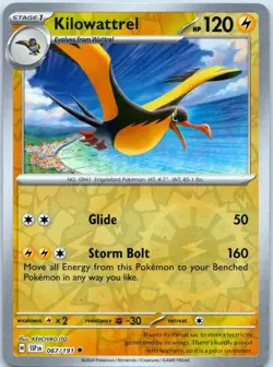 Kilowattrel 067/191 Uncommon Surging Sparks Pokemon Reverse Holo Near Mint - Image 1