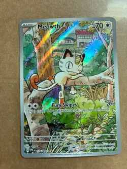 Pokemon Meowth Holo Illustration Rare Me02: Phantasmal Flames 106/094 70 HP - Image 1
