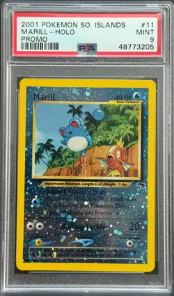 Pokemon Marill 11/18 - PSA 9 MINT - Southern Islands Reverse Holo Promo Vintage! - Image 1