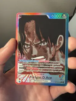 One Piece Portgas D. Ace Alt Art Leader OP13-002 L English Carrying on His Will - Image 1