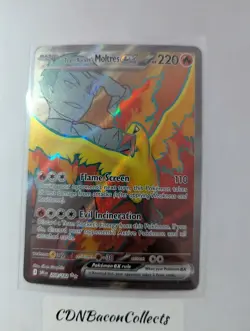 Pokemon Team Rocket's Moltres ex Ultra Rare SV10: Destined Rivals 208/182 NM - Image 1