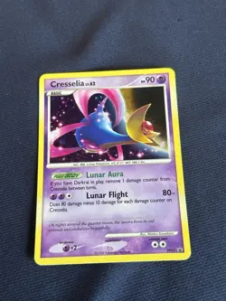 Cresselia DP51 Diamond and Pearl Holo Pokemon card played - Image 1