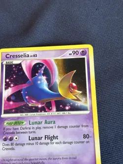 Cresselia DP51 Diamond and Pearl Holo Pokemon card played - Image 3