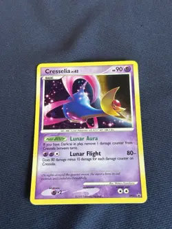 Cresselia DP51 Diamond and Pearl Holo Pokemon card played - Image 5