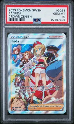 Irida Full Art PSA 10 GEM MINT Crown Zenith #GG63 Pokemon Card - Image 1