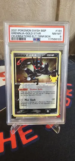 Pokemon Greninja SWSH144 Celebrations Black Star Promo Card #SWSH144 PSA 8 - Image 1