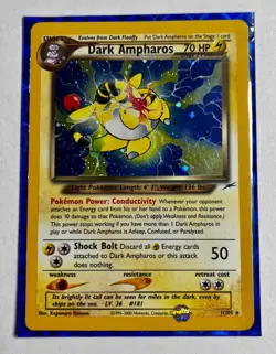 Pokemon Dark Ampharos TCG Neo Destiny Card 1/105 Unlimited Holo Rare - Image 1