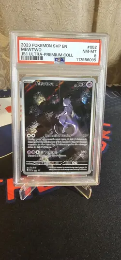 Pokemon 151 Mewtwo Scarlet & Violet UPC Black Star Promo Card Holo #052 PSA 8 - Image 1