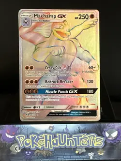 Pokemon Card Machamp GX 154/147 Burning Shadows Rainbow Secret Rare Full Art NM - Image 1