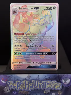 Pokemon Card Incineroar GX 188/181 Secret Rare Sun & Moon Team Up Light Play - Image 1