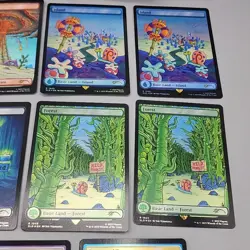 MTG Spongebob Squarepants Secret Lair Lands Under the Sea Rainbow Foil 11 Cards - Image 3