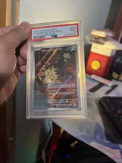 Team Rockets Meowth Destined Rivals Card 203/182 PSA 9 English Edition - Image 1