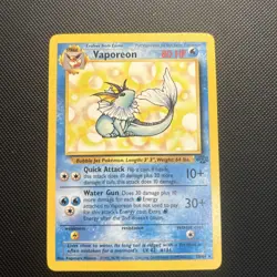 Vaporeon 28/64 Jungle Non Holo Rare MP Pokemon Card - Image 1