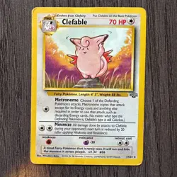 Clefable 17/64 Jungle Regular Rare MP Pokemon Card Vintage WOTC Pokemon - Image 1
