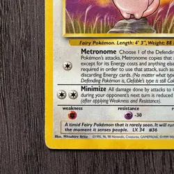 Clefable 17/64 Jungle Regular Rare MP Pokemon Card Vintage WOTC Pokemon - Image 4