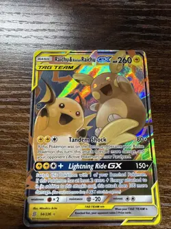 Raichu & Alolan Raichu GX Unified Minds Tag Team 54/236 Pokemon Card - Image 2