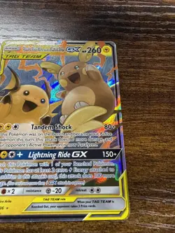 Raichu & Alolan Raichu GX Unified Minds Tag Team 54/236 Pokemon Card - Image 4