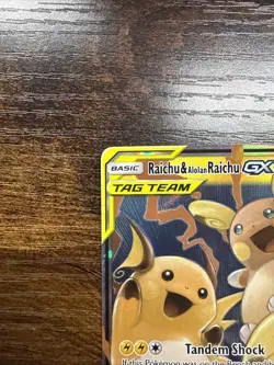 Raichu & Alolan Raichu GX Unified Minds Tag Team 54/236 Pokemon Card - Image 5