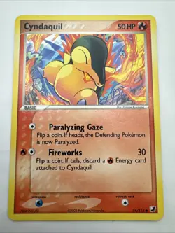 Pokemon Cards TGC: Cyndaquil 54/115 Unseen Forces Regular Vintage 2005 Card - Image 1