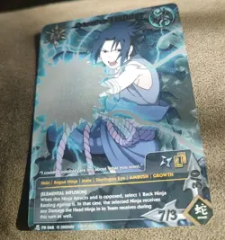 Naruto TCG Sasuke Uchiha Full Art Foil Promo Card Shonen Jump Magazine PR 068 NM - Image 1