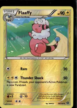 Pokemon Flaaffy 39/114 Steam Siege Reverse Holo Uncommon 2 Card Lot LP - Image 1
