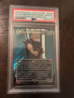 PSA 10 Magic the Gathering Cloud, Midgar Mercenary Surge Foil 520 Final Fantasy - Image 1