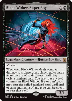 Black Widow, Super Spy Light Play, English Magic the Gathering MTG Marvel Super - Image 1