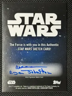 2025 Topps Star Wars Galaxy SHIN HATI Sketch Card by Ryan Johnston - Image 2