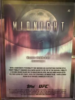 2026 Topps Midnight UFC Paddy The Baddy Pimblett Star Dust /12 SSP Paralell - Image 2