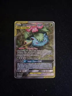 Pokemon TCG SM229 Tag Team Venusaur & Snivy GX Black Star Promo - Image 1