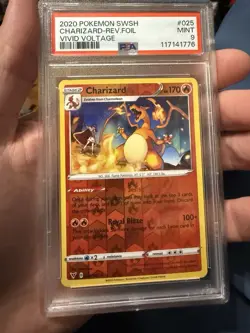 Pokemon Charizard Rare Reverse Holo Swsh Vivid Voltage 025/185 PSA 9 - Image 1