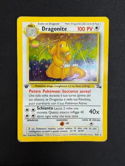 Pokemon Dragonite 4/62 Fossil Rara Holo Prima Edizione Wizards ITA Carte Vintage - Image 1