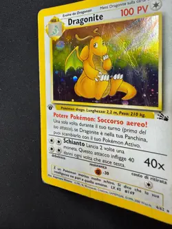 Pokemon Dragonite 4/62 Fossil Rara Holo Prima Edizione Wizards ITA Carte Vintage - Image 3