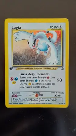 POKEMON LUGIA HOLO NEO GENESIS 1st EDITION LP 9/111 ITA NO CRYSTAL CHARIZARD - Image 1