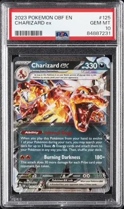 2023 POKEMON OBF EN-OBSIDIAN FLAMES #125 CHARIZARD EX PSA 10 - Image 1