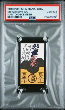 2013 POKEMON HANAFUDA KANTO DECEMBER MEW/MEWTWO PSA 10 - Image 1