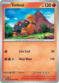 Pokemon Torkoal - 025/159 - Common - Reverse Holo NM-Mint Journey Together - Image 1