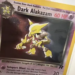 Pokemon TCG Dark Alakazam 1/82 Holo Rare Unlimited WOTC Team Rocket - Excellent - Image 5