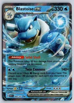 Blastoise ex 009/165 Double Rare 151 Pokemon Holo Near Mint - Image 1